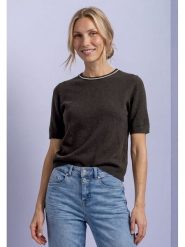 Street One Sweter w kolorze ciemnobrązowym rozmiar: 36. Brązowe swetry Street One, bez wzorów, street, bez ramiączek. Za 115.45 zł.
