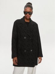 Pinko Płaszcz wełniany 101875 Y82W Czarny Regular Fit. Czarne płaszcze Pinko, na zimę, bez wzorów, z bawełny, bez kaptura. Za 3,369.00 zł.