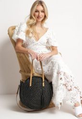 Czarna Okrągła Torebka Typu Shopper z Plecionki z Dodatkowym Paskiem Enirta. Czarne shopper bag Born2be, bez wzorów, eleganckie, bez dodatków. W wyprzedaży za 93.49 zł.