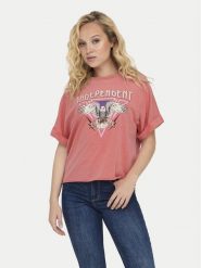 ONLY T-Shirt Lucy 15316637 Różowy Regular Fit. Czerwone t-shirty ONLY, xs, bez wzorów, z bawełny, bez kołnierzyka, bez ramiączek. Za 59.99 zł.