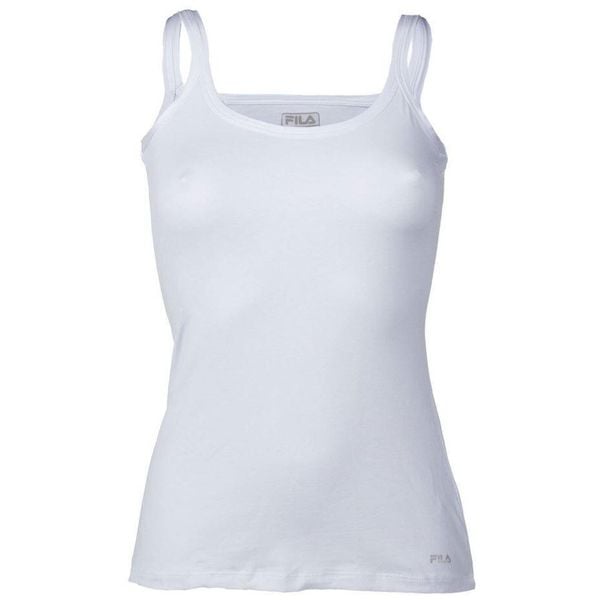 Damski top Fila biały, S. Białe topy Fila, s, bez wzorów, z bawełny, bez kołnierzyka, bez ramiączek. Za 141.99 zł.