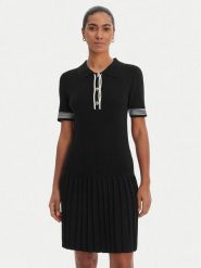 Morgan Sukienka dzianinowa 261-RMCAMI Czarny Slim Fit. Czarne sukienki Morgan, s, bez wzorów, z dzianiny, bez kołnierzyka, bez ramiączek. Za 399.99 zł.