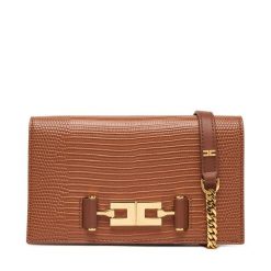 Torebka Elisabetta Franchi. Brązowe kopertówki Elisabetta Franchi, bez wzorów, bez dodatków. Za 1,369.00 zł.