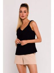 Made of emotion Top w kolorze czarnym rozmiar: XL. Czarne topy Made Of Emotion, xl, bez wzorów, bez kołnierzyka, bez ramiączek. Za 119.12 zł.