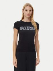 Guess T-Shirt V5GI20 J1314 Czarny Regular Fit. Czarne t-shirty Guess, s, z aplikacjami, z bawełny, bez kołnierzyka, bez ramiączek. Za 149.99 zł.