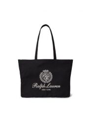 Polo Ralph Lauren Torebka 405P16989002 Czarny. Czarne shopper bag Polo Ralph Lauren, bez wzorów, z materiału, bez dodatków. Za 519.99 zł.