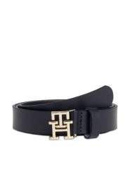 Tommy Hilfiger Pasek Damski AW0AW15182 Granatowy. Niebieskie paski Tommy Hilfiger, bez wzorów, ze skóry. Za 199.99 zł.