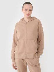 4F Bluza dresowa rozpinana z kapturem damska - beżowa M. Brązowe bluzy z kapturem 4f, m, bez wzorów, z bawełny, z kapturem. Za 159.99 zł.