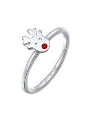 Elli Damski świąteczny renifer z kryształem ze srebra próby 925 Sterling Silver Pierścionki 1 ct. Szare pierścionki Elli, srebrne. Za 203.99 zł.