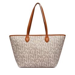 Torebka Valentino. Brązowe shopper bag Valentino, bez wzorów, bez dodatków. Za 649.99 zł.