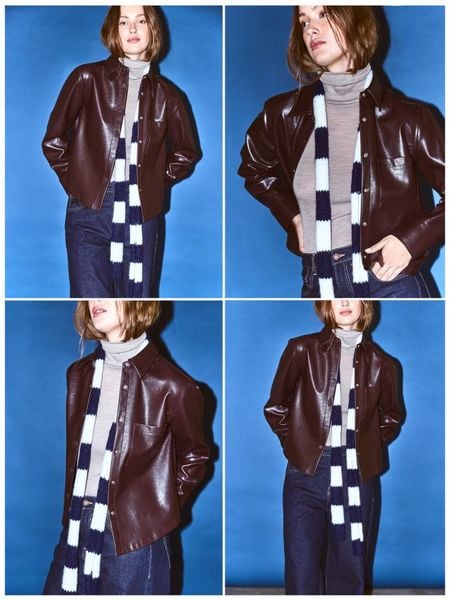 Koszula z imitacji skóry - ciemnobrązowy. Brązowe koszule Reserved, l, bez wzorów, ze skóry, bez kołnierzyka, bez ramiączek. Za 139.99 zł.