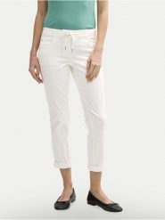 Tom Tailor Spodnie materiałowe 1040963 Biały Tapered Fit. Białe spodnie materiałowe Tom Tailor, bez wzorów, z bawełny. Za 179.99 zł.