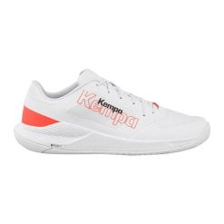 Buty halowe Kempa Kourtfly Three. Białe buty treningowe Kempa, bez wzorów, z materiału, bez zapięcia, na fitness i siłownię. Za 291.48 zł.