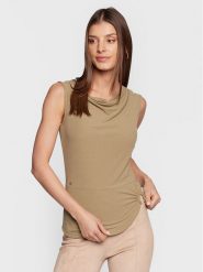 Guess Bluzka Ramona W3RP42 KAQL2 Zielony Slim Fit. Zielone bluzki Guess, s, z aplikacjami, bez kołnierzyka, bez ramiączek. Za 289.99 zł.