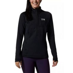 Damski sweter polarowy Mountain Hardwear Polartec Power Grid Half Zip. Czarne swetry MOUNTAIN HARDWEAR, na zimę, xs, bez wzorów, z polaru, sportowe, bez ramiączek. Za 429.00 zł.