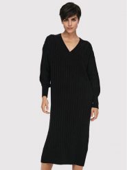 ONLY Sukienka dzianinowa New Tessa 15236372 Czarny Regular Fit. Czarne sukienki ONLY, l, bez wzorów, z dzianiny, bez kołnierzyka, bez ramiączek. Za 119.99 zł.