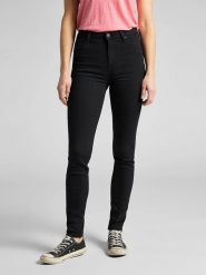 Lee Dżinsy - Slim fit - w kolorze czarnym rozmiar: W27/L33. Czarne jeansy Lee, l, z aplikacjami, klasyczne, z podwyższonym stanem. Za 105.88 zł.