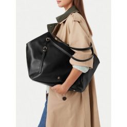 Torebka Beverly Hills Polo Club. Czarne shopper bag Beverly Hills Polo Club, bez wzorów, bez dodatków. Za 229.99 zł.