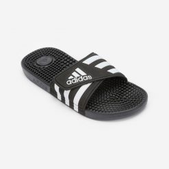 Klapki basenowe ADIDAS ADISSAGE. Białe klapki adidas, bez wzorów, bez obcasa, bez zapięcia. Za 129.99 zł.
