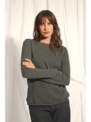Just Cashmere Kaszmirowy sweter "Grace" w kolorze antracytowym rozmiar: M. Czarne swetry Just Cashmere, m, bez wzorów, z kaszmiru, bez ramiączek. Za 242.13 zł.