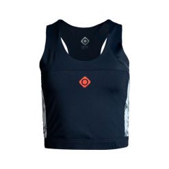 Elegancja i wygoda Eagle Top z krzyżującym się tyłem i oddychającą tkaniną. Niebieskie topy IZAS, bez wzorów, z nylonu, sportowe, bez kołnierzyka, bez ramiączek. Za 139.09 zł.