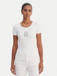 Fracomina T-Shirt FP26ST3001J42701 Biały Slim Fit. Białe t-shirty Fracomina, xs, bez wzorów, z syntetyku, bez kołnierzyka, bez ramiączek. Za 239.99 zł.