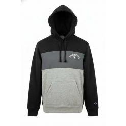 Czarna bluza Champion z regulowanym kapturem i kieszenią. Czarne bluzy Champion, xl, bez wzorów, z materiału, bez ramiączek. Za 370.40 zł.