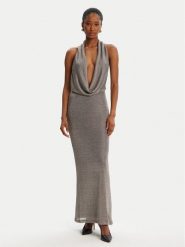Bardot Sukienka koktajlowa Nola Lurex Cowl 59814DB1 Srebrny Regular Fit. Szare sukienki Bardot, bez wzorów, z syntetyku, wizytowe, bez kołnierzyka, bez ramiączek. Za 449.99 zł.
