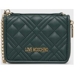 Love Moschino portfel damski kolor zielony. Zielone portfele Love Moschino, bez wzorów. Za 379.99 zł.
