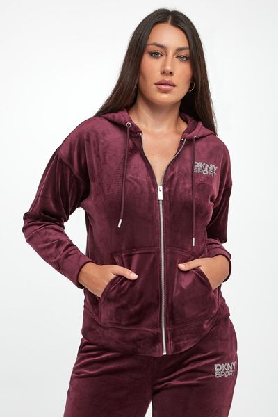 Bluza damska welurowa DKNY. Bluzy DKNY, xs, bez wzorów, z weluru, bez kaptura. Za 439.00 zł.