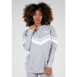 Hailey Duża bluza - Szary Melange. Szare bluzy GORILLA WEAR, bez wzorów, sportowe, bez ramiączek, bez kaptura. Za 253.00 zł.
