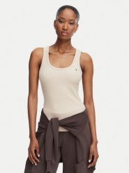Guess Top V4YP06 K8RT2 Beżowy Slim Fit. Brązowe topy Guess, l, z aplikacjami, z wiskozy, bez kołnierzyka, bez ramiączek. Za 154.99 zł.