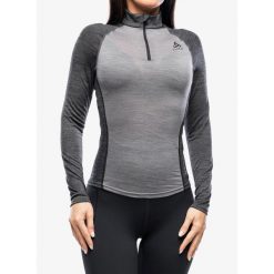 Bluza termiczna damska Odlo Natural Performance PW 150 BL Top Turtle Neck LS. Szare bielizna termoaktywna damska ODLO, na zimę, bez wzorów, bez kaptura, narciarskie. Za 272.99 zł.