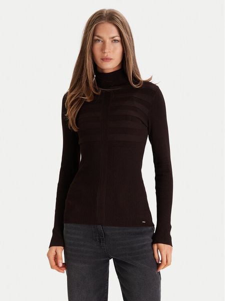 Morgan Golf 132-MENTOS.M Brązowy Slim Fit. Brązowe swetry Morgan, m, bez wzorów, z wiskozy, bez ramiączek. Za 139.99 zł.