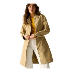 Kurtka Damska Orla Kiely Flower Waterproof Jacket. Brązowe kurtki przeciwdeszczowe Regatta, m, bez wzorów, z materiału, bez kaptura, trekkingowe. Za 424.99 zł.
