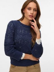 Vero Moda Sweter w kolorze granatowym rozmiar: XL. Niebieskie swetry Vero Moda, xl, bez wzorów, bez ramiączek. Za 104.99 zł.