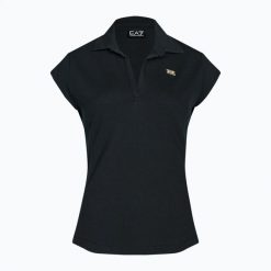 Koszulka polo damska EA7 Emporio Armani Train Costa Smeralda. Niebieskie t-shirty sportowe EA7 Emporio Armani, l, bez wzorów, z bawełny, bez ramiączek. Za 379.99 zł.