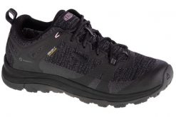 Buty trekkingowe damskie, Keen W Terradora II WP. Czarne trekkingi Keen, bez wzorów, z materiału, przed kostkę, bez zapięcia, trekkingowe. Za 429.99 zł.