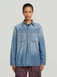 G-Star Koszula dżinsowa - Regular fit - w kolorze niebieskim rozmiar: XL. Niebieskie koszule G-Star, xl, bez wzorów, z bawełny, retro, bez kołnierzyka, bez ramiączek. Za 184.46 zł.