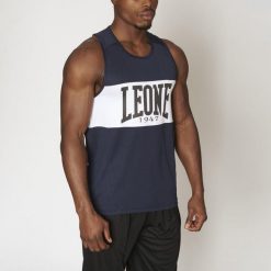 Tank top treningowy LEONE 1947 Shock Boxing. Niebieskie topy LEONE 1947, m, bez wzorów, sportowe, bez kołnierzyka, bez ramiączek. Za 109.99 zł.