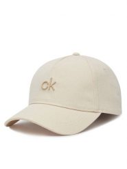 Calvin Klein Czapka z daszkiem Raised Embroidery K60K613118 Écru. Czapki z daszkiem Calvin Klein, bez wzorów, ze lnu. Za 139.99 zł.