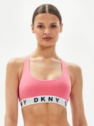 DKNY Biustonosz top DK4519 Różowy. Czerwone biustonosze DKNY, l, bez wzorów, z bawełny, bez kołnierzyka, bez ramiączek. Za 119.99 zł.