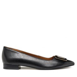 Baleriny Geox. Czarne baleriny Geox, bez wzorów, bez obcasa, bez zapięcia. Za 519.99 zł.