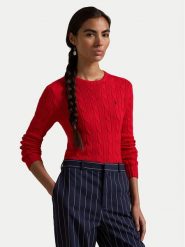 Polo Ralph Lauren Sweter 211891640026 Czerwony Slim Fit. Czerwone swetry Polo Ralph Lauren, s, bez wzorów, z bawełny, bez ramiączek. Za 539.99 zł.