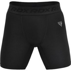 Spodenki treningowe RDX T15 Compression. Czarne szorty sportowe RDX SPORTS, bez wzorów, z materiału, na fitness i siłownię. Za 88.99 zł.