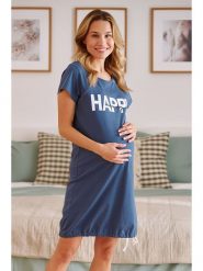 Doctor Nap Piżama ciążowa w kolorze granatowym rozmiar: XL. Niebieskie piżamy Doctor Nap, xl, bez wzorów, z bawełny, bez kołnierzyka, bez ramiączek. Za 89.99 zł.