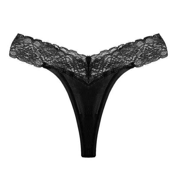 Stringi z koronkowym paskiem eleganckie i wygodne Seconda. Czerwone stringi Intica, bez wzorów, z koronki. W wyprzedaży za 49.00 zł.