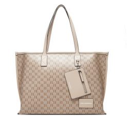 Torebka KARL LAGERFELD. Brązowe shopper bag KARL LAGERFELD, bez wzorów, bez dodatków. Za 629.99 zł.