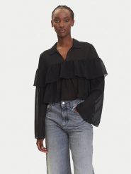 ONLY Bluzka Suzzi 15360661 Czarny Regular Fit. Czarne bluzki ONLY, s, bez wzorów, z syntetyku, bez kołnierzyka, bez ramiączek. Za 119.99 zł.