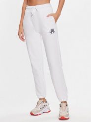 Tommy Hilfiger Spodnie dresowe WW0WW40083 Biały Tapered Fit. Białe spodnie dresowe Tommy Hilfiger, bez wzorów, z bawełny. Za 809.99 zł.